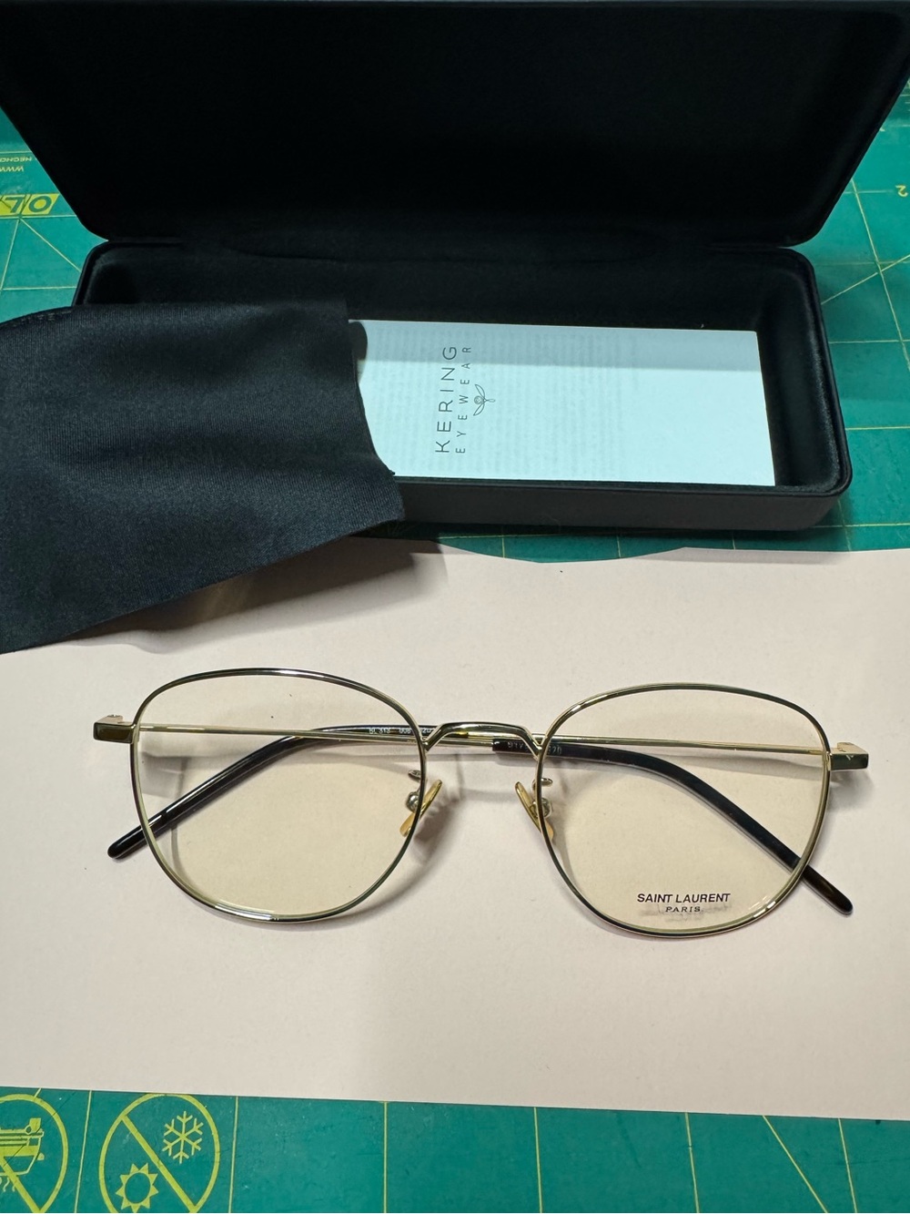 Saint Laurent Gold Metal frames
